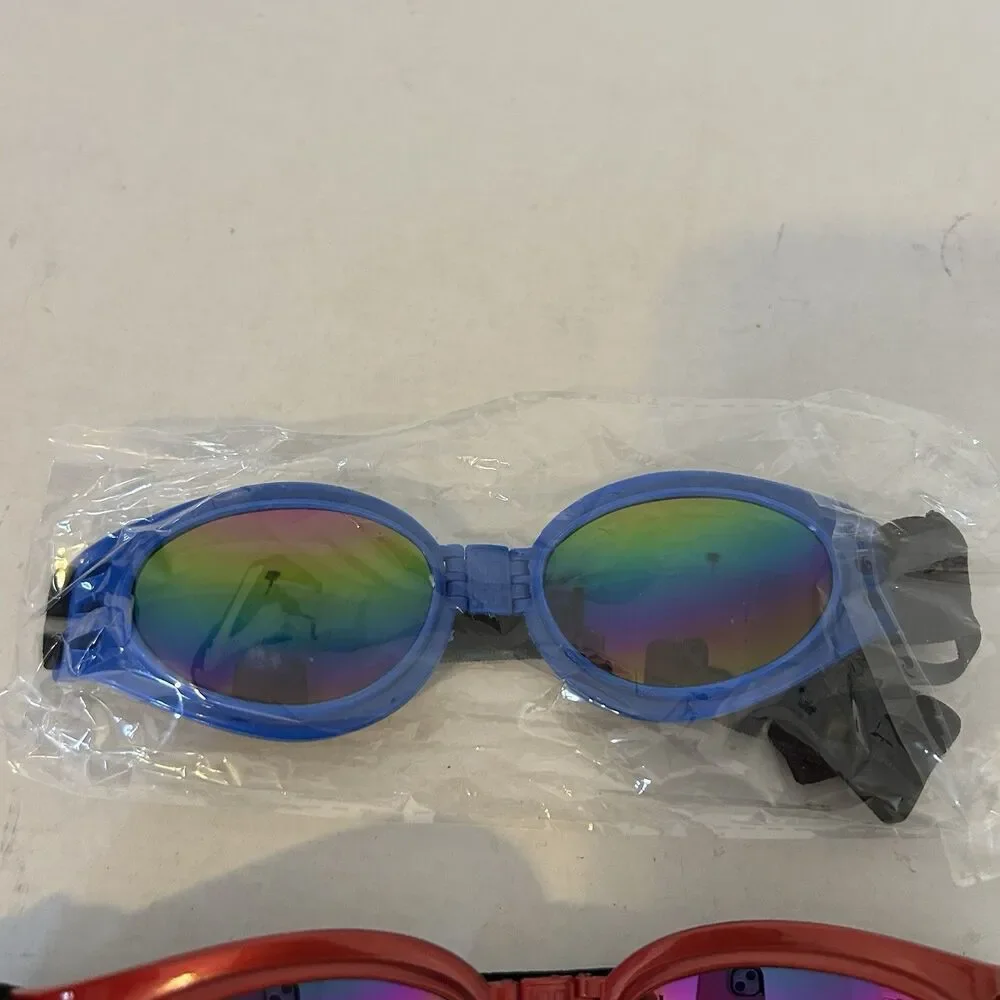 2Pcs Pet Dog Goggles Foldable Protection UV Sunglasses Windproof Medium Small